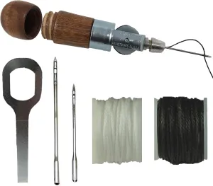 Repair Stitch Tool | Sewing Awl for Bounce Houses, Inflatables, Leather, Thick Fabric, Shoes, Bags, Belt, Upholstery Repair Kit & Crafts Leather, Tarp Stitching – Made in USA. Professional Heavy Duty