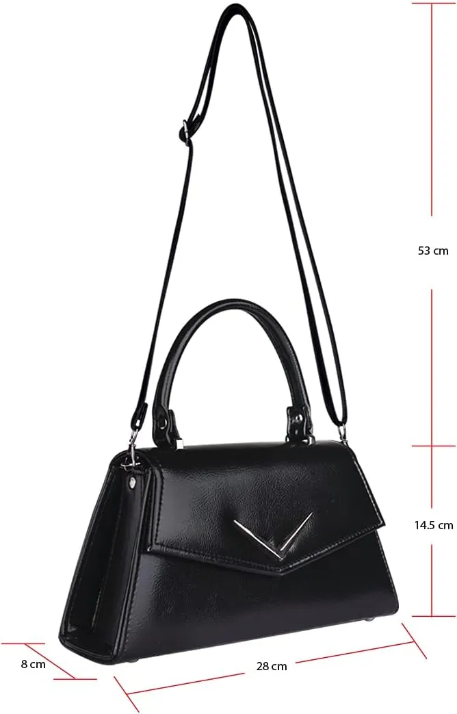Retro Chevron Top Handle Handbag Purse Rumbler Bag - With Shoulder Strap - Women's 50s Vintage Inspired