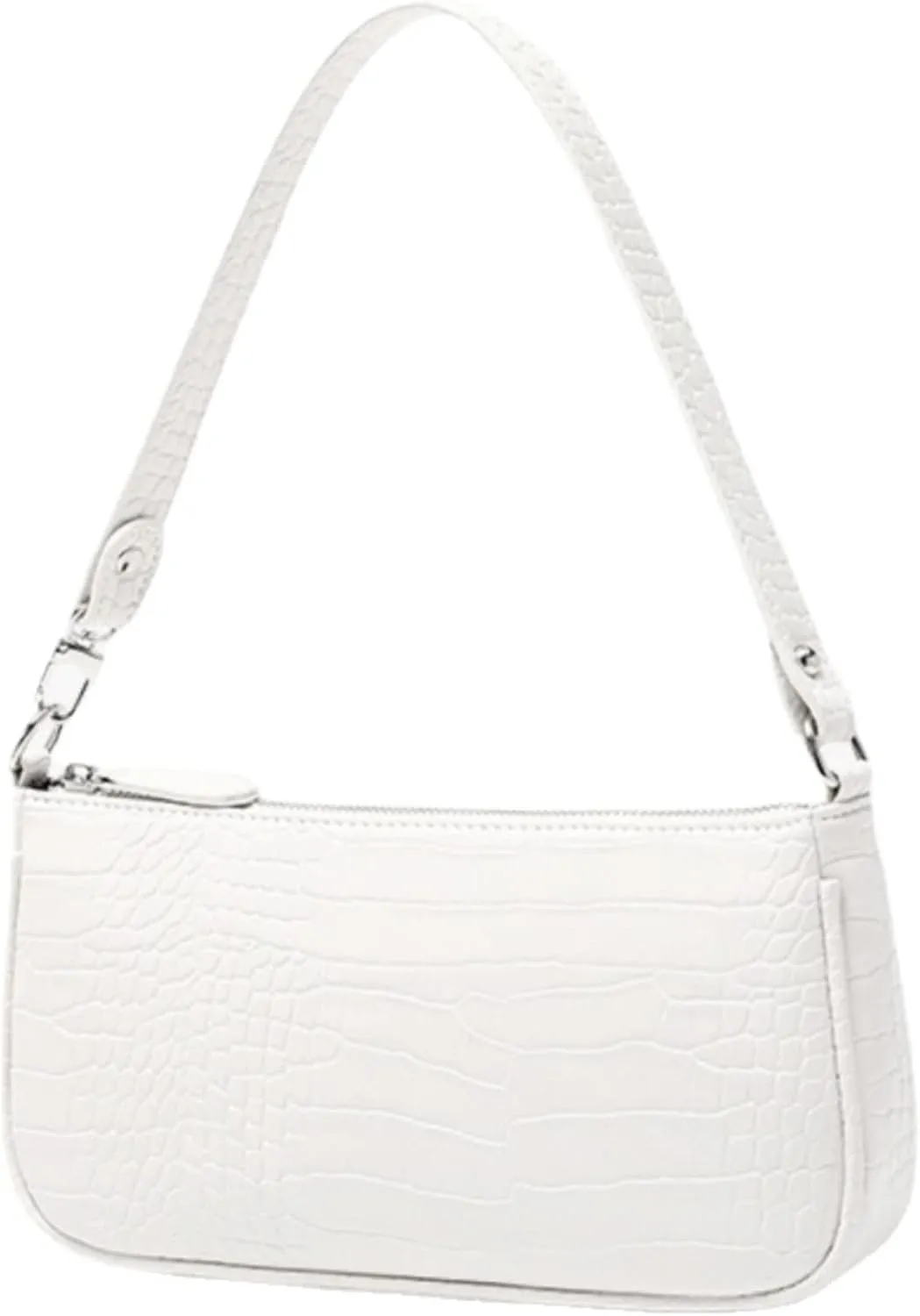 Retro Classic Crocodile Pattern Clutch Shoulder Tote HandBag with Zipper Closure Small Purse for Women