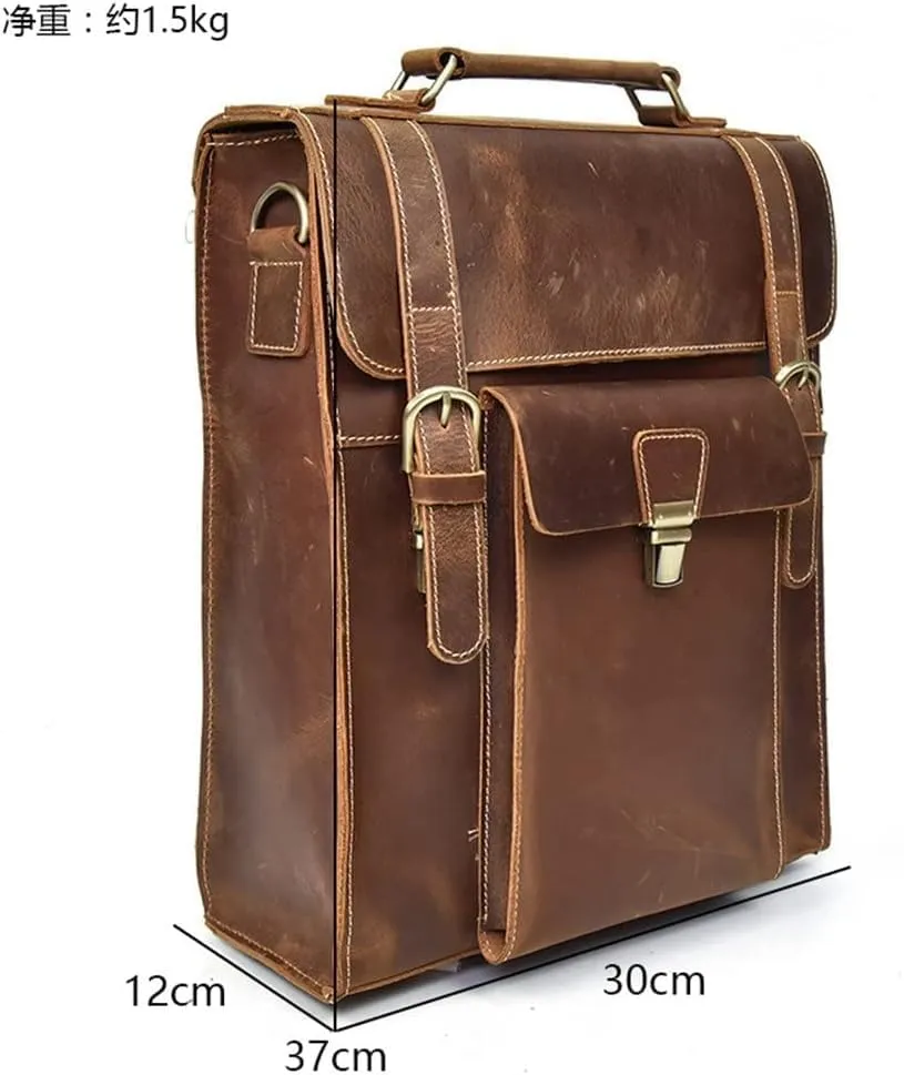 Retro Men's Handbags Backpacks Backpacks Shoulder Diagonal Briefcases Business Bags(D)