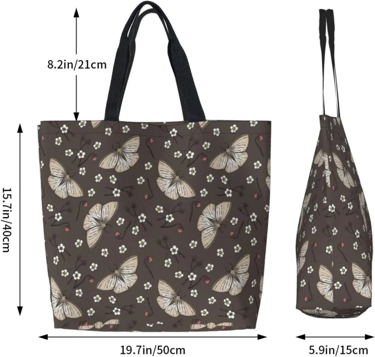 Reusable Grocery bags Big Capacity Shopping Bag Canvas Shoulder Tote Handbag for Women Girls