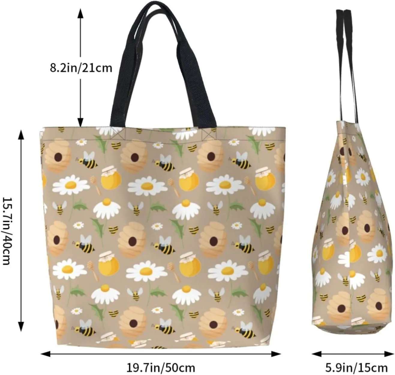 Reusable Grocery bags Big Capacity Shopping Bag Canvas Shoulder Tote Handbag for Women Girls