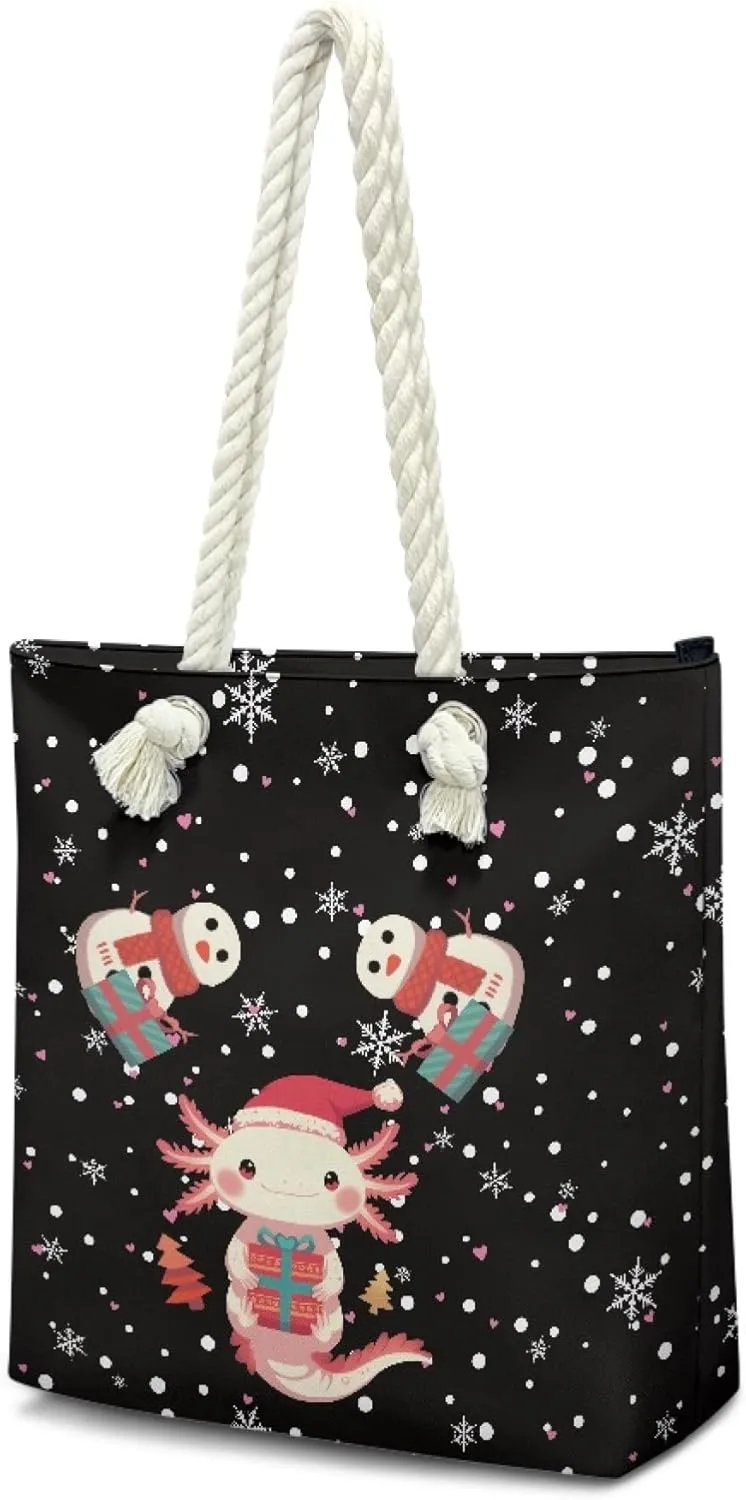 Reusable Grocery Bags Large Capacity Zipper Tote Bag Lightweight Beach Tote for Women