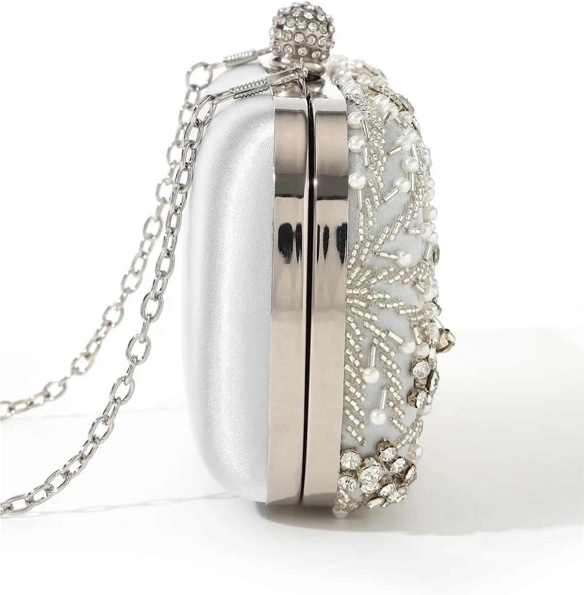 Rhinestone Bags Shiny Heavy Handmake Diamond-studded Rhinestones Beaded Flower Pattern Hand Party Wedding Dinner Bag