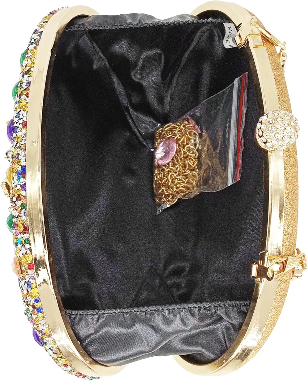 Rhinestone Clutch Purses for Women Evening Wedding Formal - Round Pearl Clasp Handbag - Crystal Diamond Bag