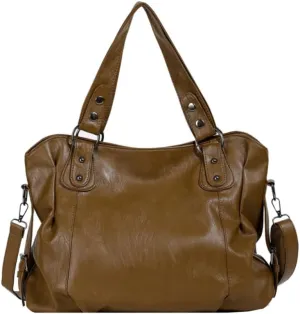 RICHTRUE Gloss Leather Tote Bag Work Tote Bag Y2k Shoulder Bag Crossbody Grunge Leather Crossbody Bags Women Studded Purse