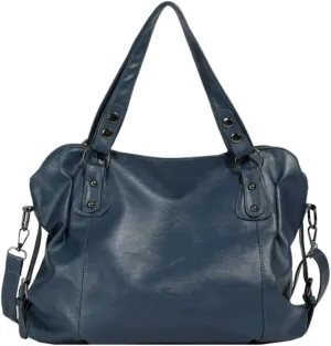 RICHTRUE Gloss Leather Tote Bag Work Tote Bag Y2k Shoulder Bag Crossbody Grunge Leather Crossbody Bags Women Studded Purse