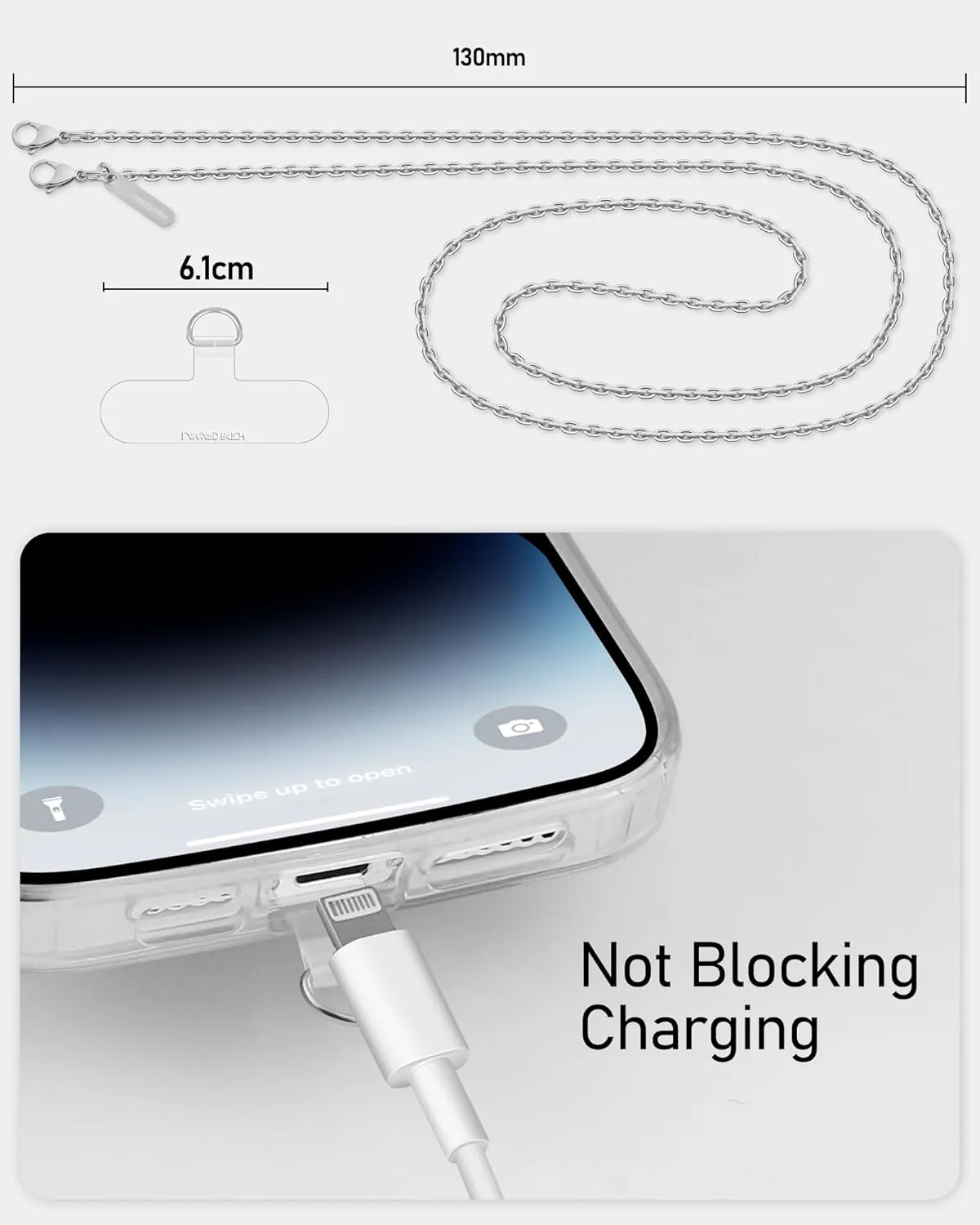 ROCONTRIP Phone Chain Crossbody Phone Strap with 2 Tether Tabs Detachable iPhone Lanyard Chain for All Phones Premium Metal Buckles,Non-Rust,Unbreak Cellphone Neck Lanyard for Travel Essentials