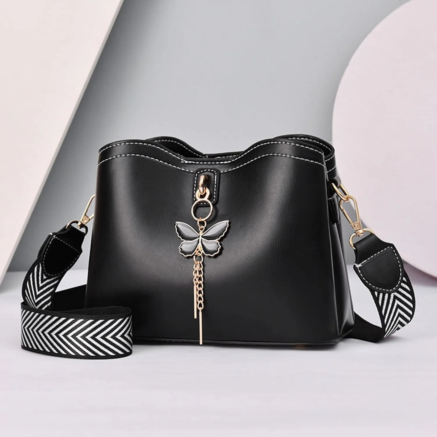 Roomy Multiple Pockets Bag Fashionable And Versatile Women's Casual Large Capacity Simple Solid Color Single