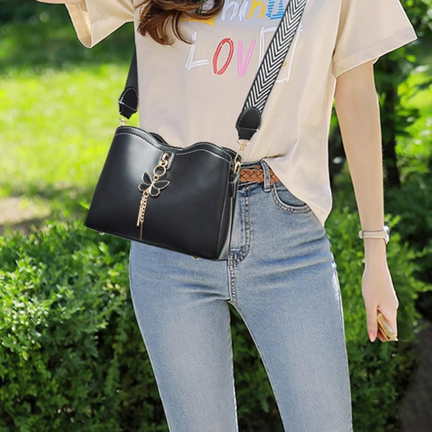 Roomy Multiple Pockets Bag Fashionable And Versatile Women's Casual Large Capacity Simple Solid Color Single