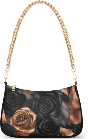 Rose Velvet Ribbon Caramel and Black trendy chain quilted crossbody bags womens handbags for for adult