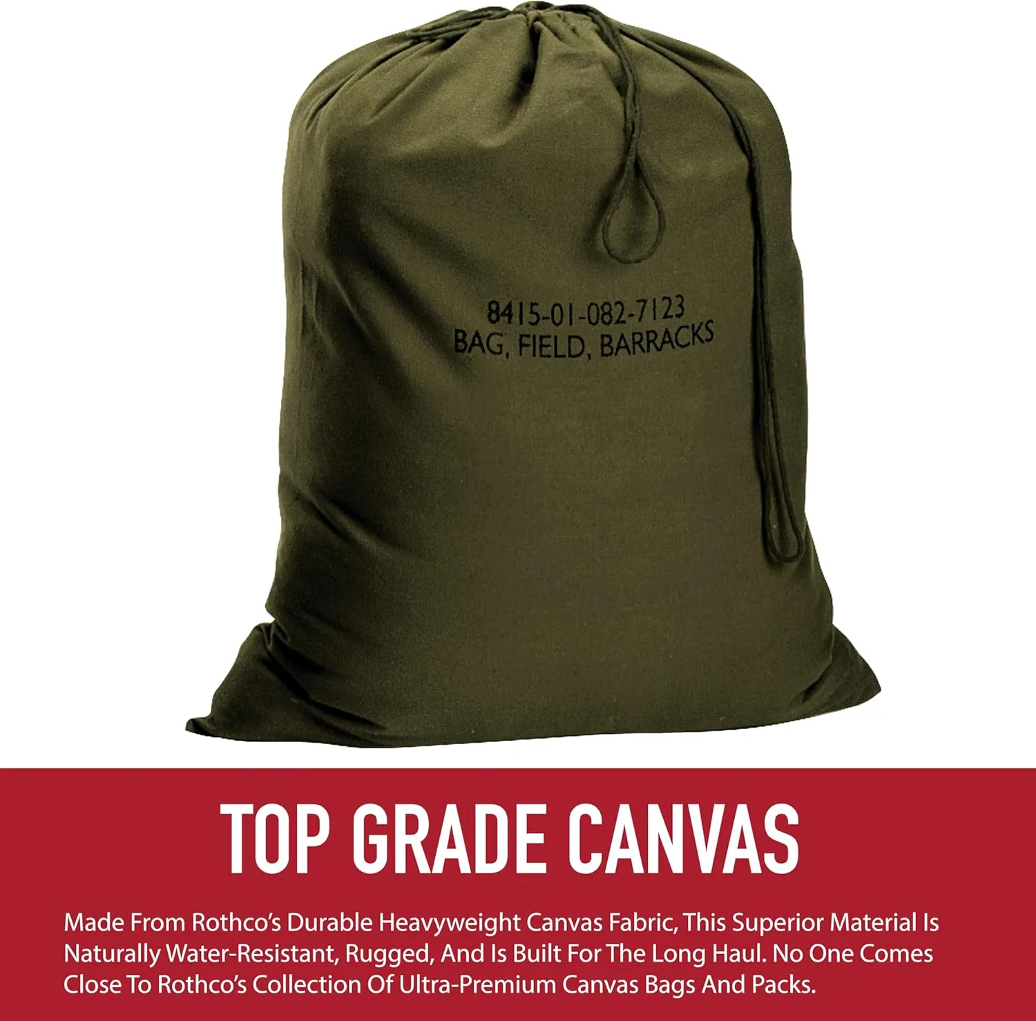 Rothco Canvas Barracks Bag Multi-Functional, Dependable, and Durable for Field Use and Travel, Coyote Brown - 24" x 32"