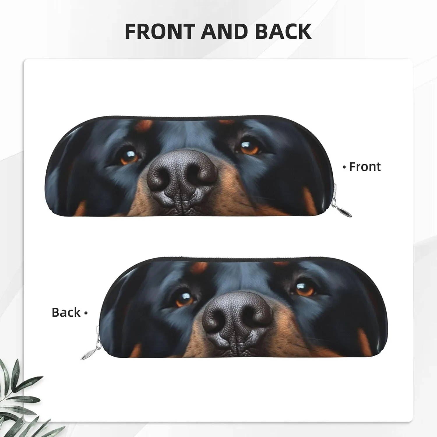 Rottweiler dogs tongue head Makeup Bag for Women Men Large Pencil Case Aesthetic Pencil Pouch Coin Pouch Leather Cosmetic Bag with Zipper Office Organizer Travel Essentials