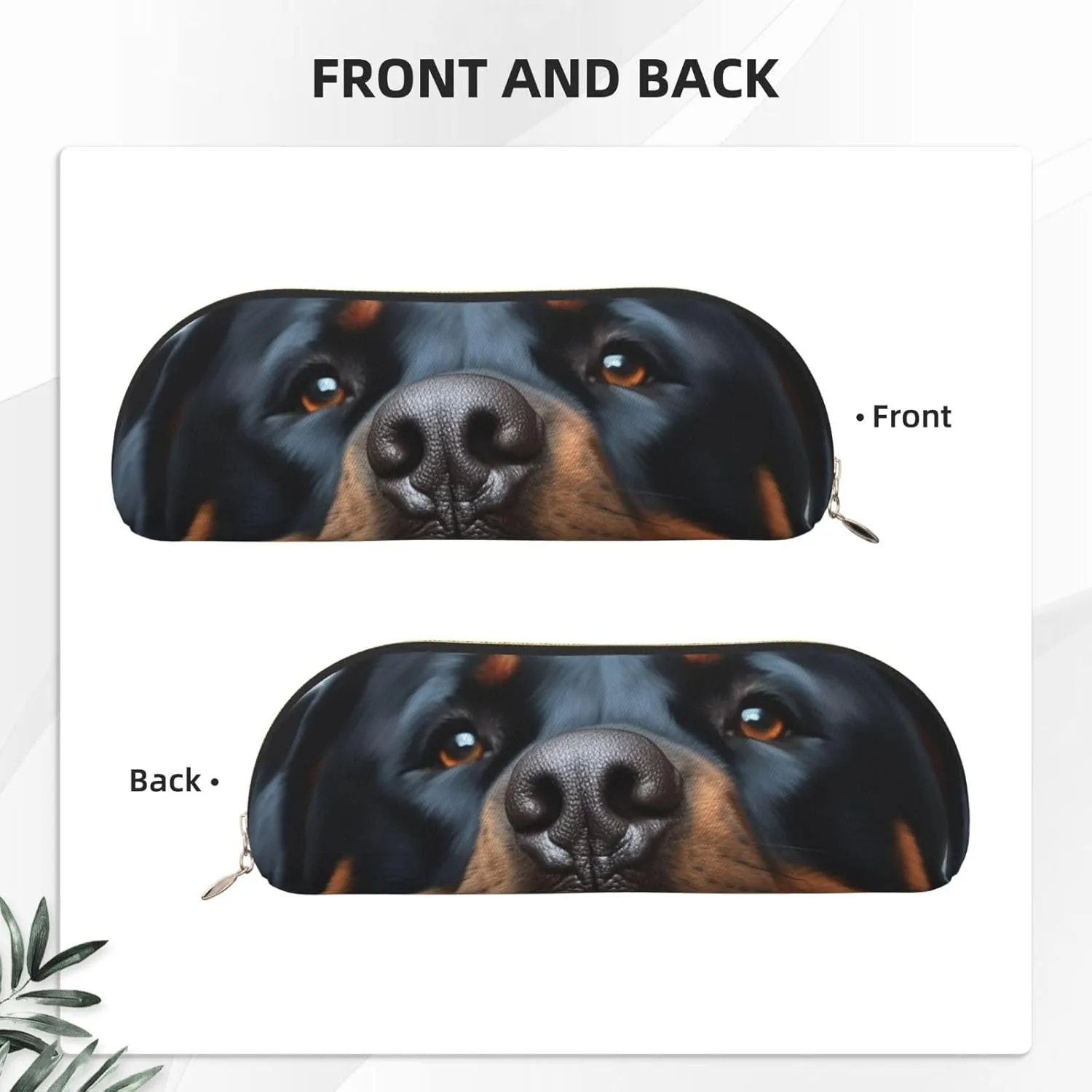 Rottweiler dogs tongue head Makeup Bag for Women Men Large Pencil Case Aesthetic Pencil Pouch Coin Pouch Leather Cosmetic Bag with Zipper Office Organizer Travel Essentials