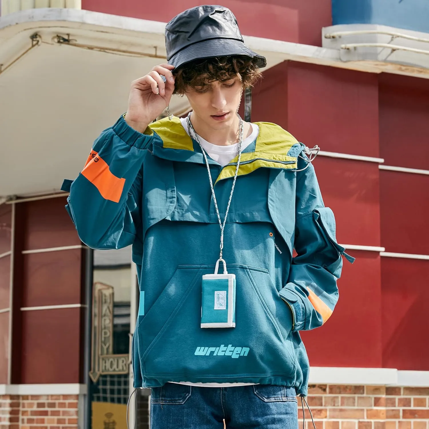 Rough Enough Kids Wallet for Boys Teen with Neck Lanyard Strap Keychain Zipper Coin Pocket Card Holder Light Blue Canvas