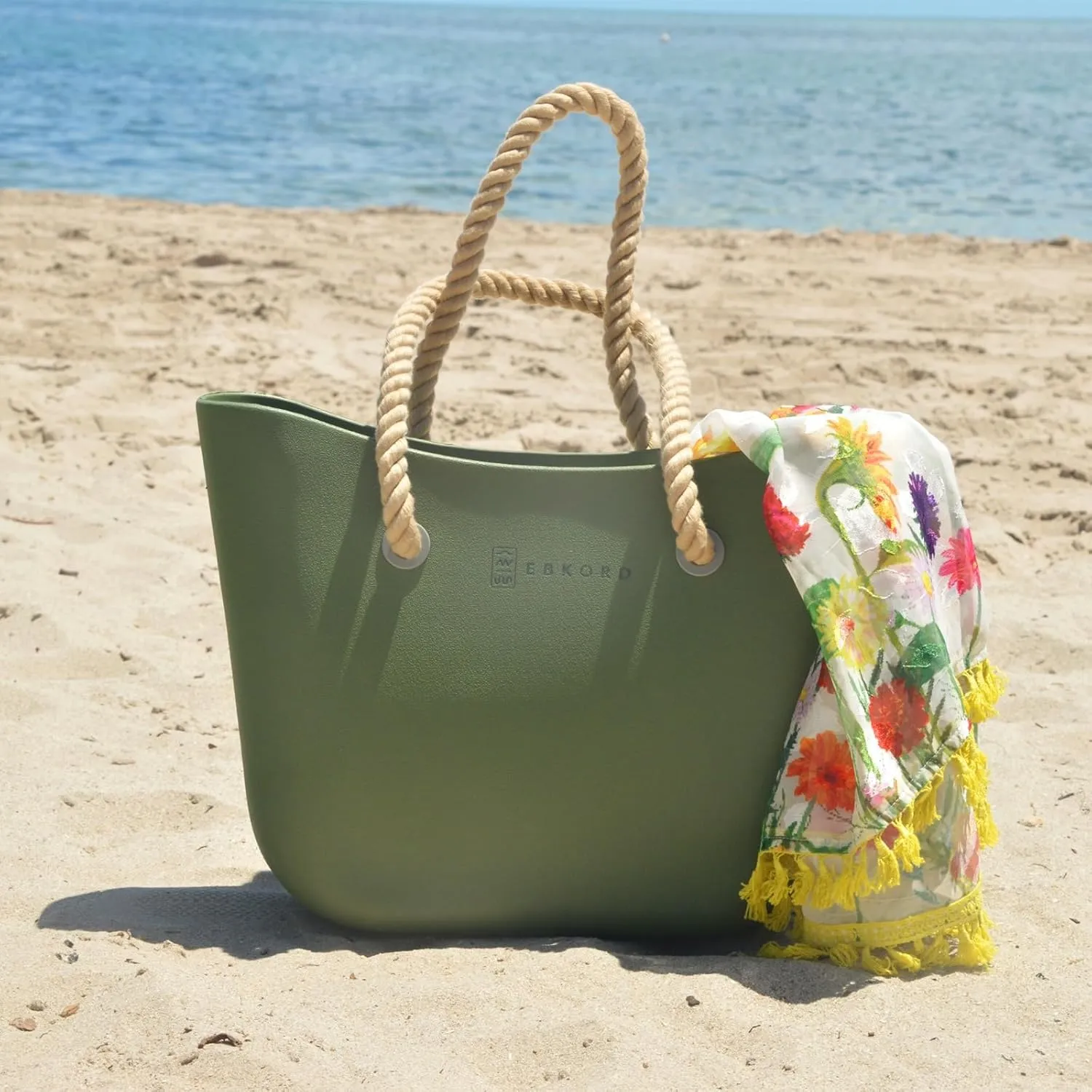 Rubber tote bag for women lightweight | EVA beach bag waterproof | Inner bag |Three pairs of handles