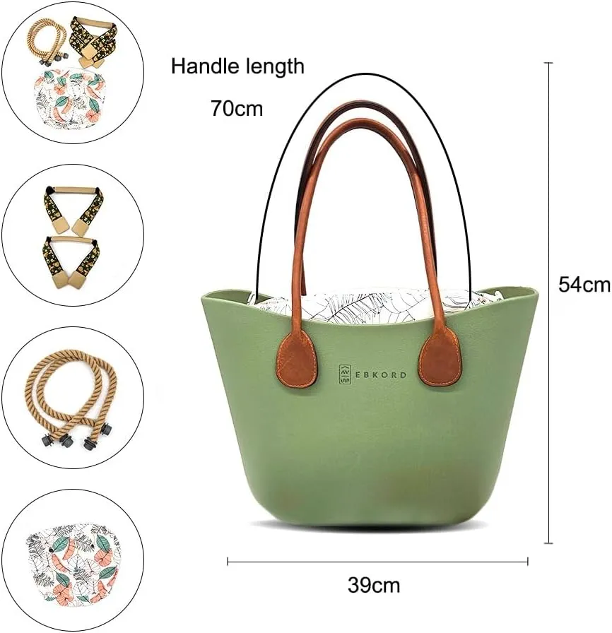 Rubber tote bag for women lightweight | EVA beach bag waterproof | Inner bag |Three pairs of handles