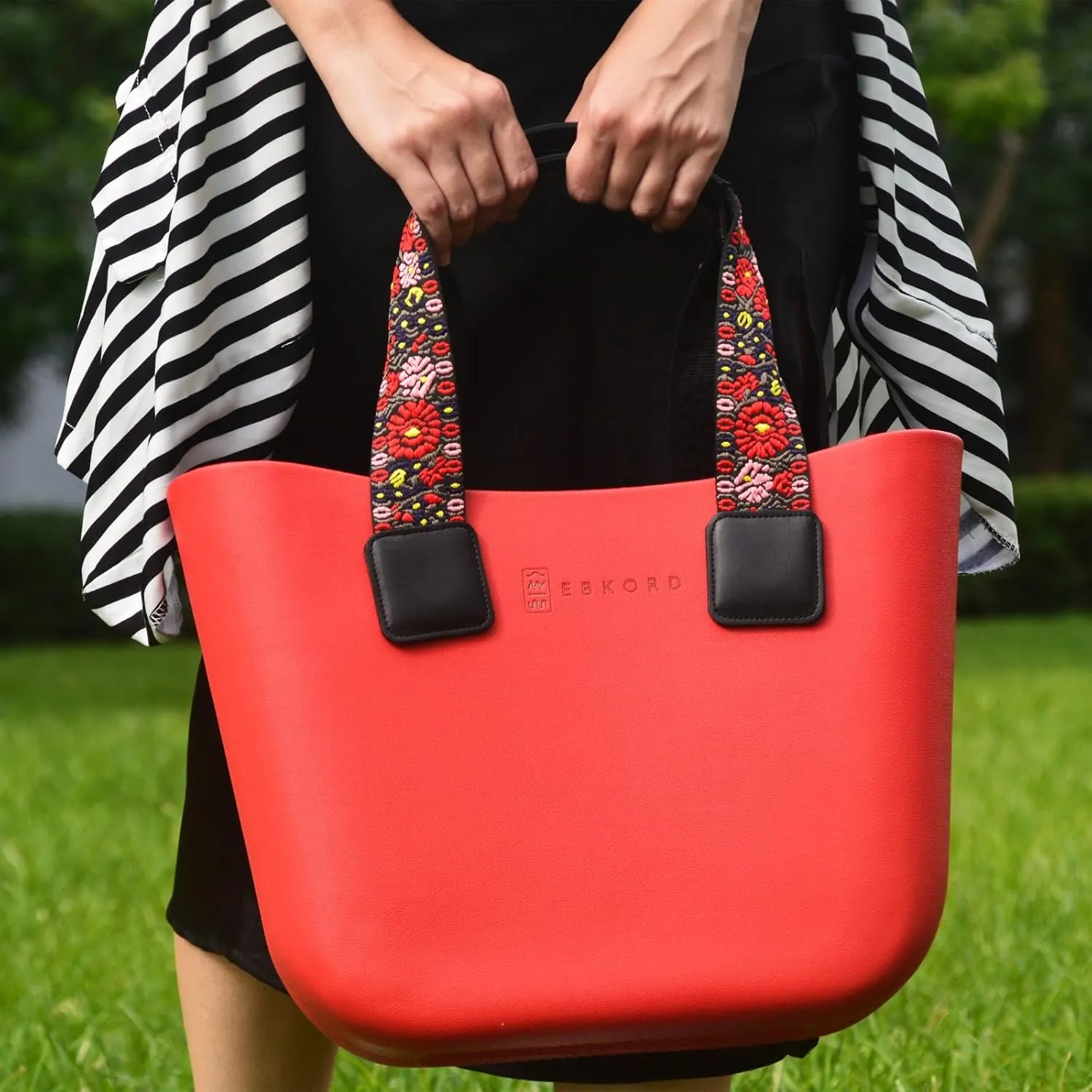 Rubber tote bag for women lightweight | EVA beach bag waterproof | Inner bag |Three pairs of handles