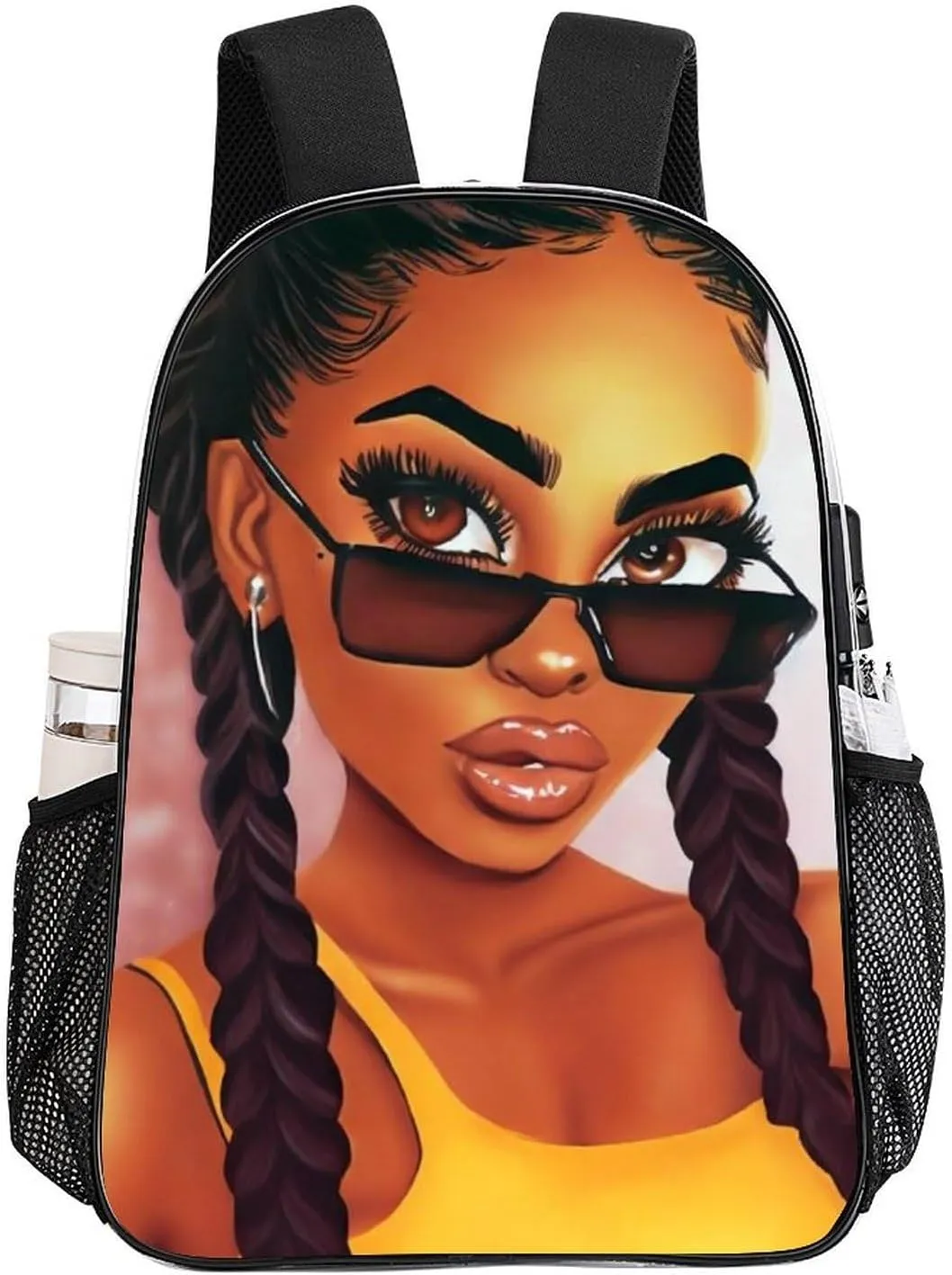 Rucksack Anti-Theft Multipurpose Large Capacity Carry On Bag - Abstract Fashion Black Women Art African American Women Art Travel Hiking Day Pack Transparent Bag