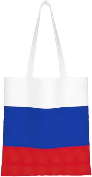 Russian Flag print Canvas Tote Bag for Women,Womens Purse Handbags for Travel Beach Nurse College Gift