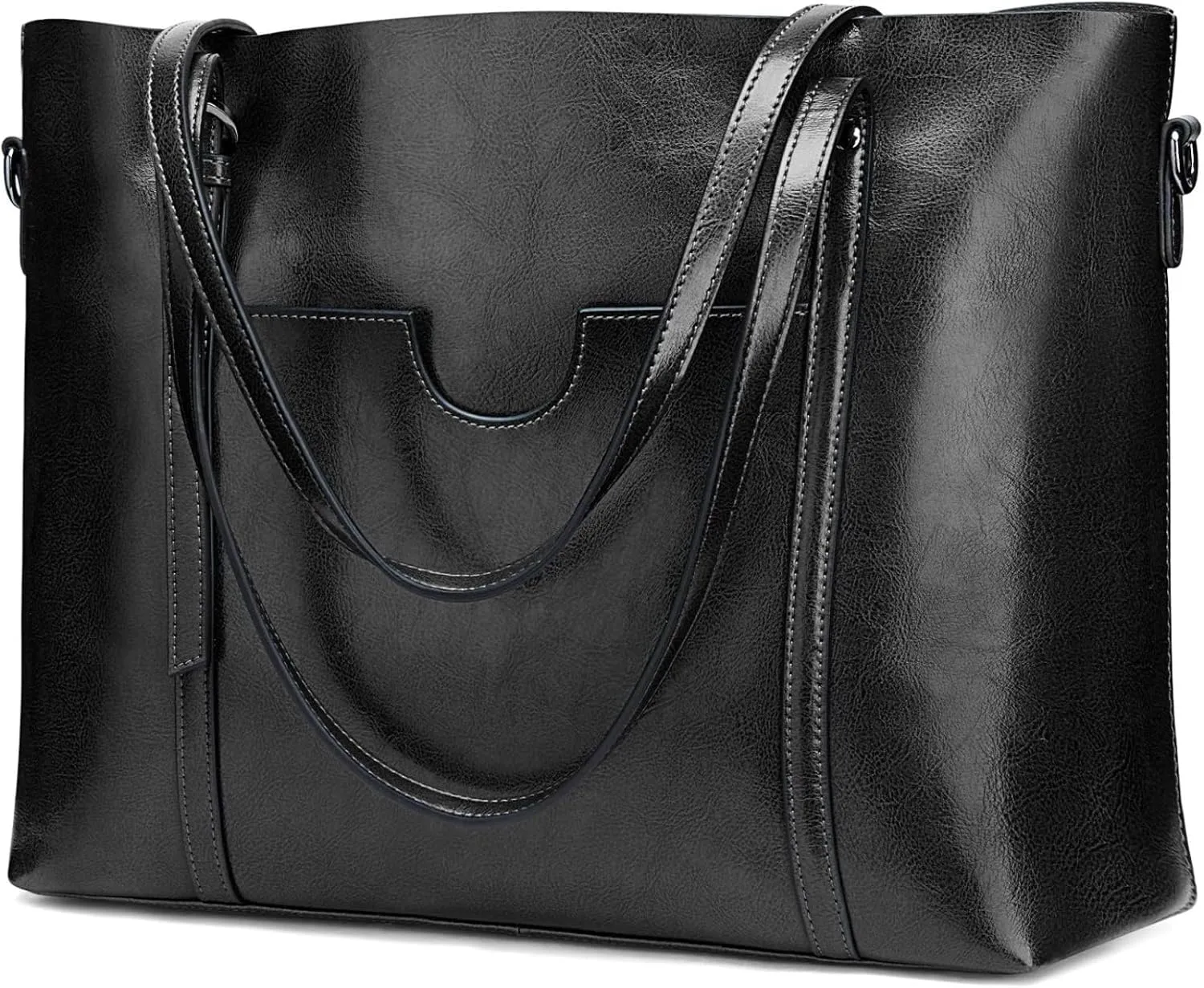 S-ZONE Women Genuine Leather Top Handle Satchel Daily Work Tote Shoulder Bag