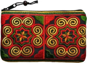 Sabai Jai Boho Coin Purse: Handmade Small Embroidered Change Pouch for Women - Colorful, Ethnic, Eco Friendly & Sustainable