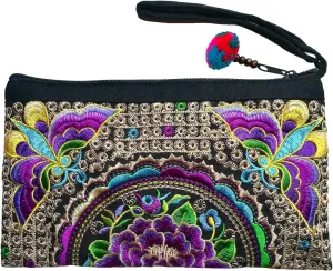 Sabai Jai - Smartphone Wristlet Bag - Handmade Embroidered Boho Clutch Wallets Purses