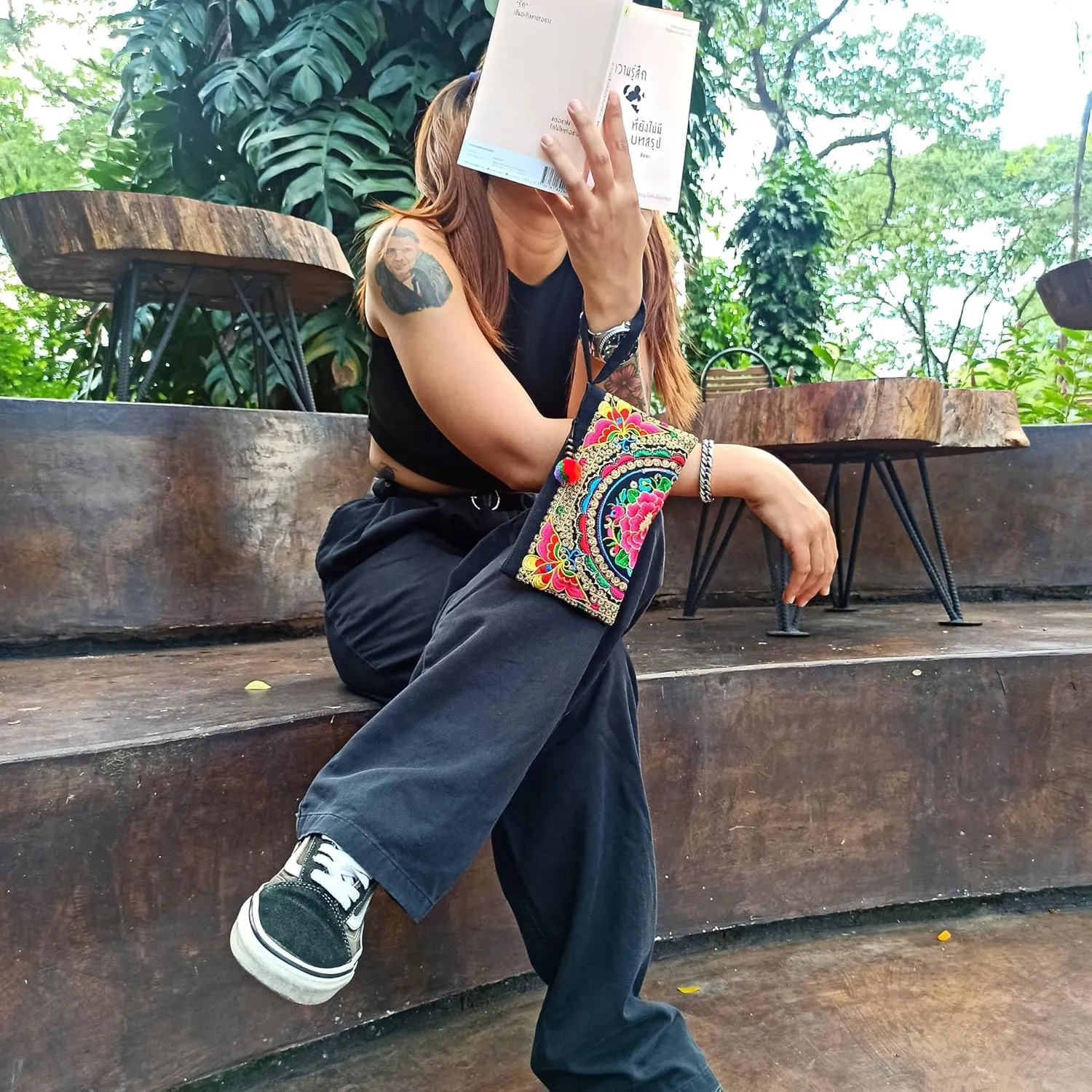 Sabai Jai - Smartphone Wristlet Bag - Handmade Embroidered Boho Clutch Wallets Purses