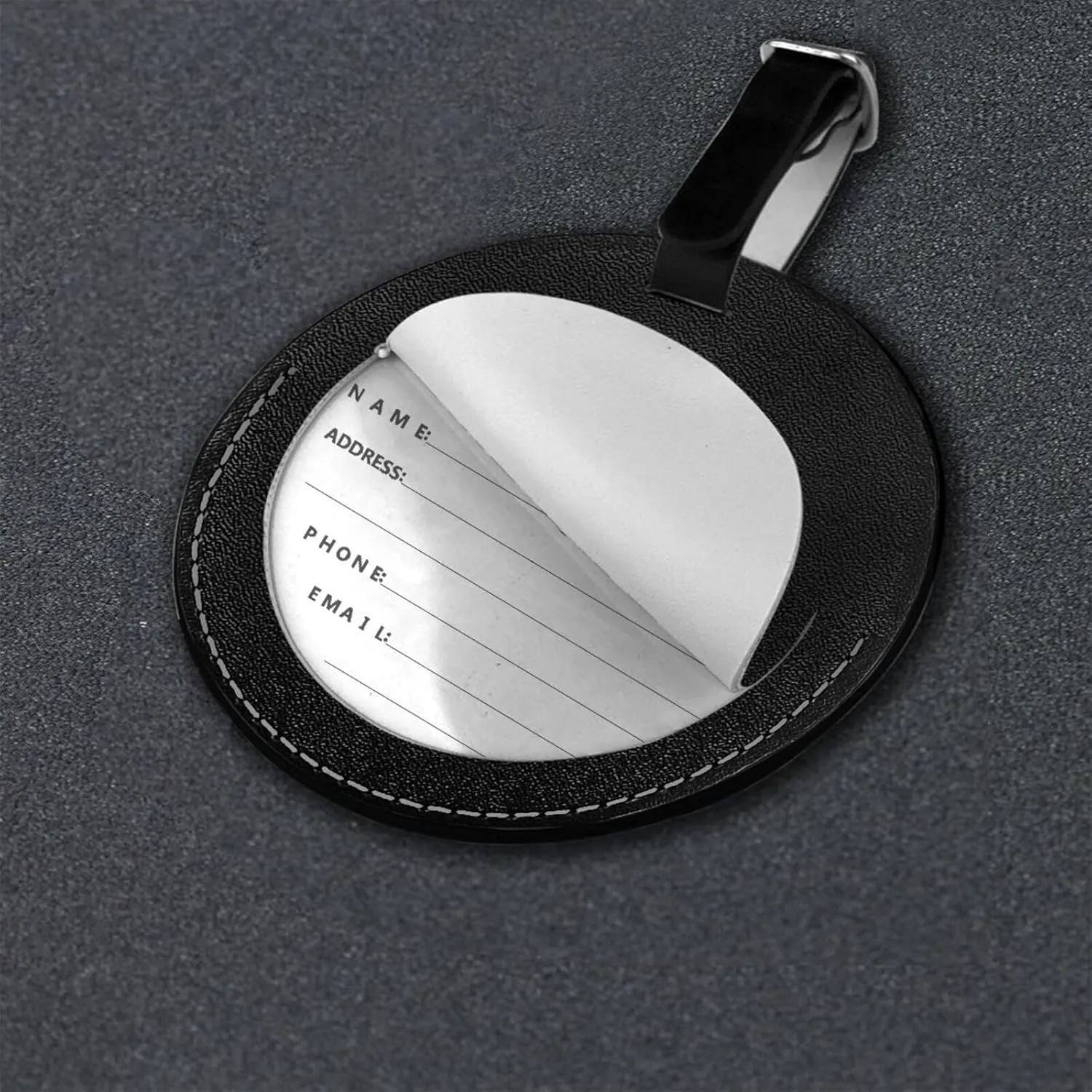 Saltwater Heals Everything Round Leather Luggage tag 3.7in, Suitable for Travel Bags, Backpacks, etc