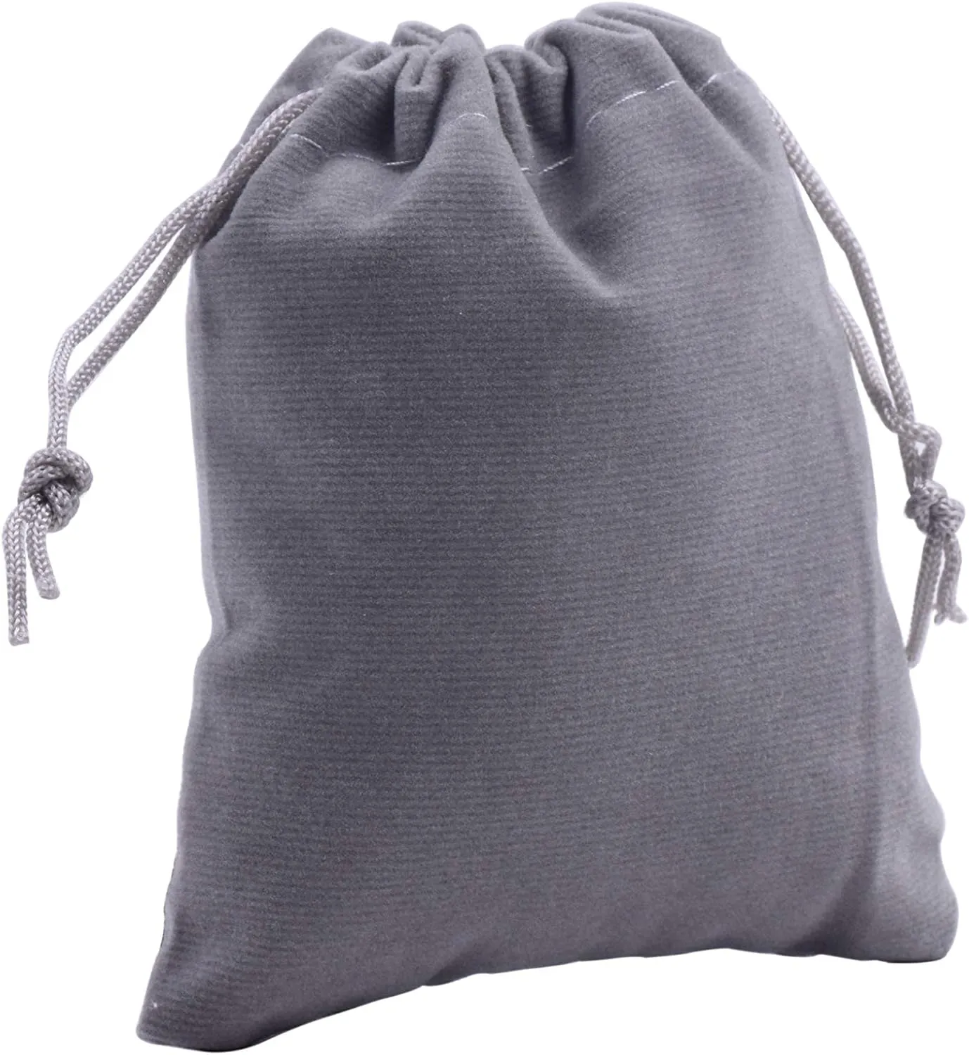 Sansam 50pcs Grey Drawstrings Velvet Bags for Jewelry, Gift, Wedding Favors, Candy Bags, Party Favors,4.0x4.8''