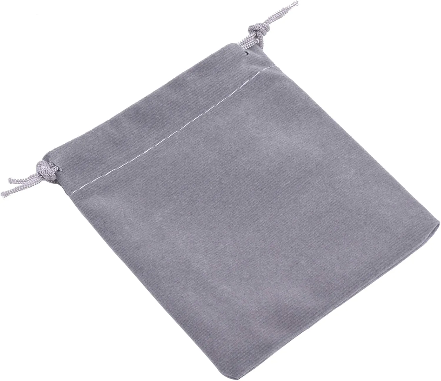 Sansam 50pcs Grey Drawstrings Velvet Bags for Jewelry, Gift, Wedding Favors, Candy Bags, Party Favors,4.0x4.8''