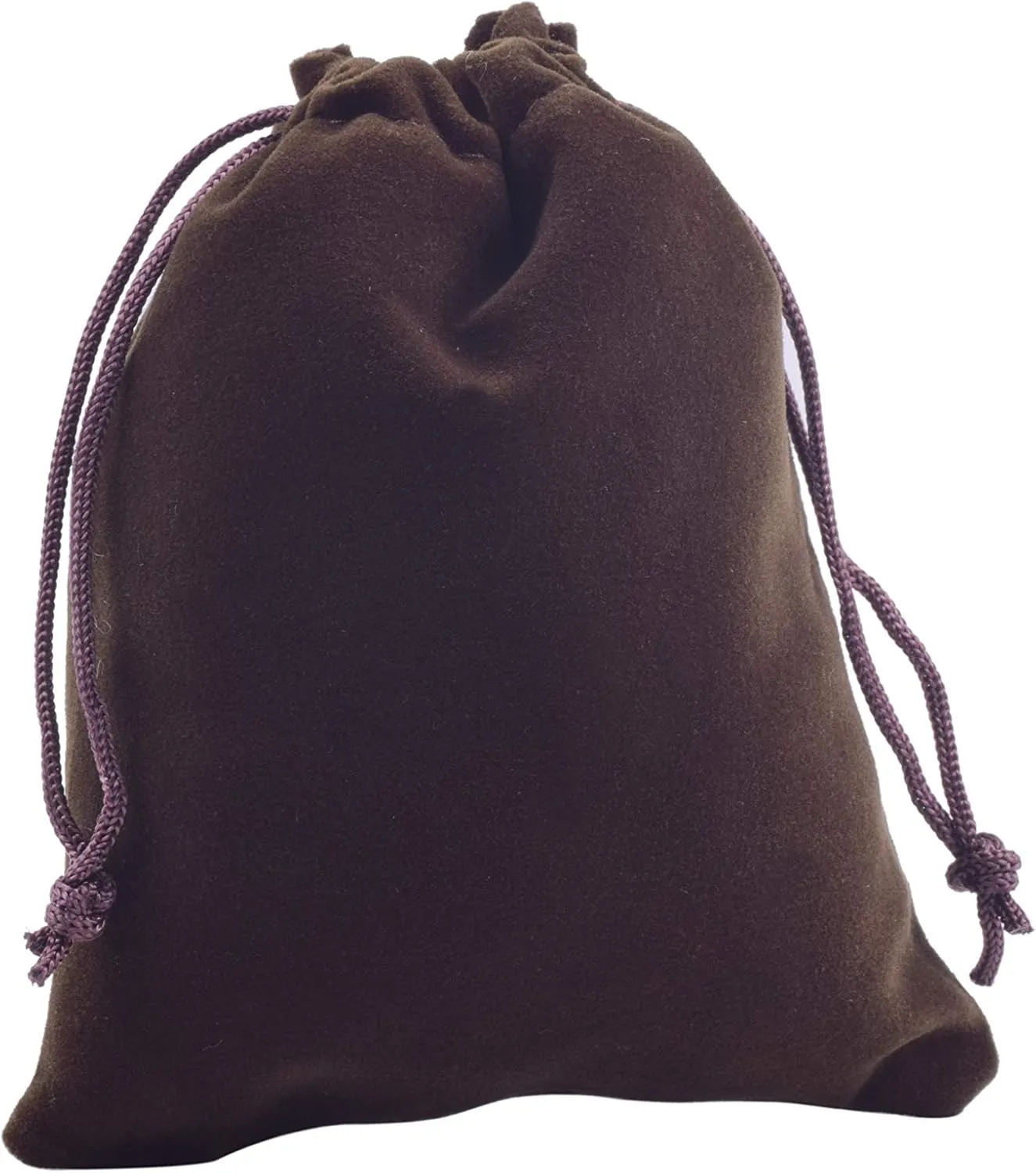 Sansam 50pcs Small Drawstring Velvet Jewelry Pouches, 4.0x4.8 Inch Brown Drawstring Velvet Gift Bags,Treat Favor Bags for Wedding, Party, Shower