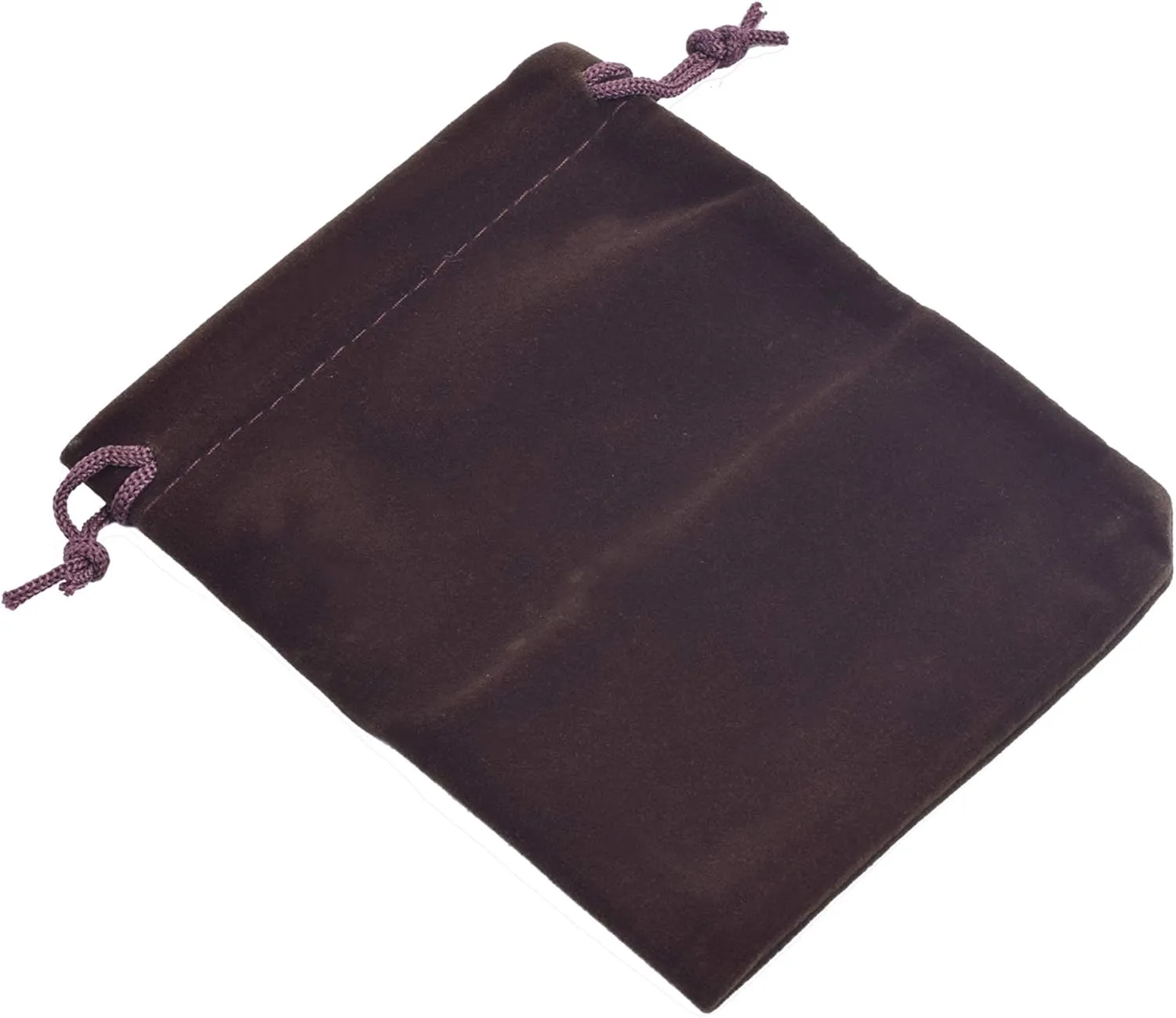 Sansam 50pcs Small Drawstring Velvet Jewelry Pouches, 4.0x4.8 Inch Brown Drawstring Velvet Gift Bags,Treat Favor Bags for Wedding, Party, Shower