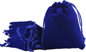 Sansam 50pcs Tiny Small Drawstring Velvet Jewelry Pouches, 2.0x2.8 Inch Royal Blue Drawstring Velvet Gift Bags,Treat Favor Bags for Wedding, Party, Shower