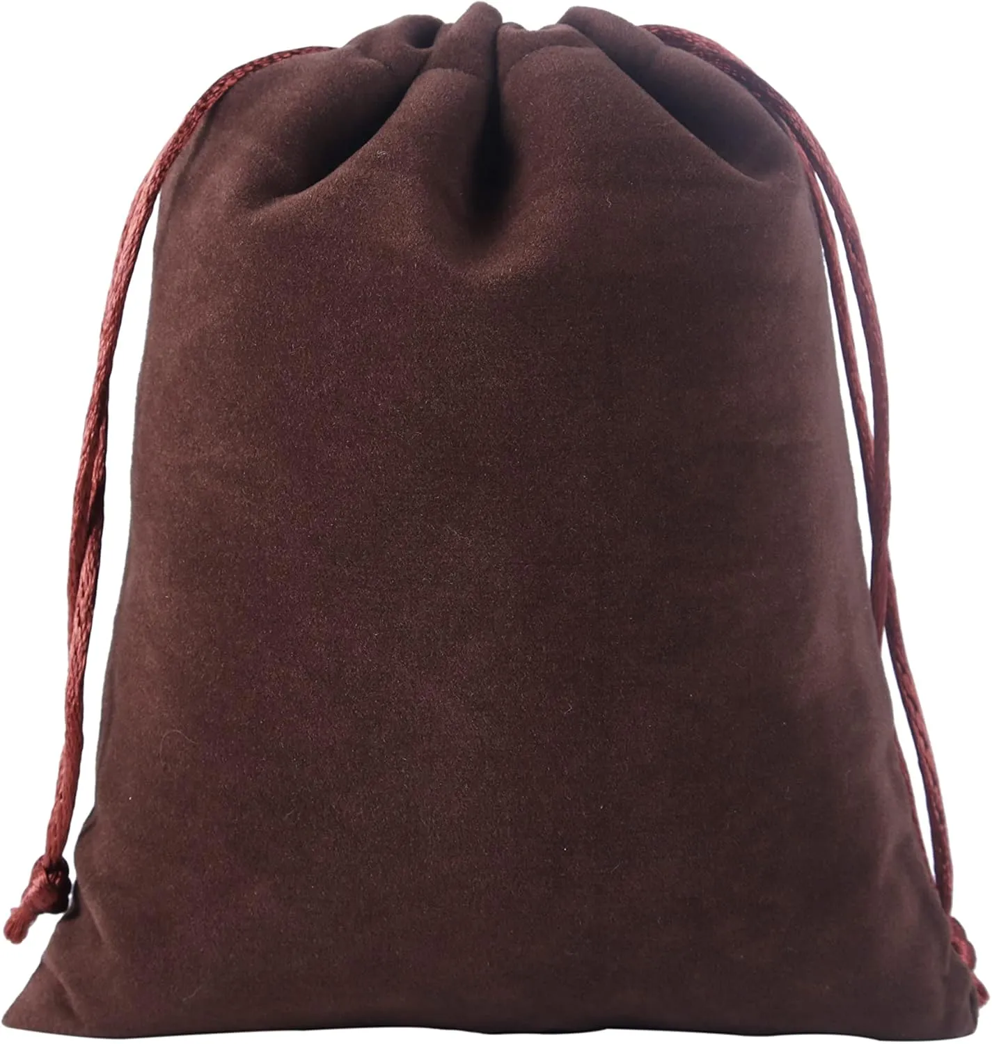 Sansam Large Velvet Gift Bags with Drawstring, 10pcs 8.0x10.0 Inch Brown Drawstring Velvet Cloth Jewelry Pouches,Tarot Rune Bags