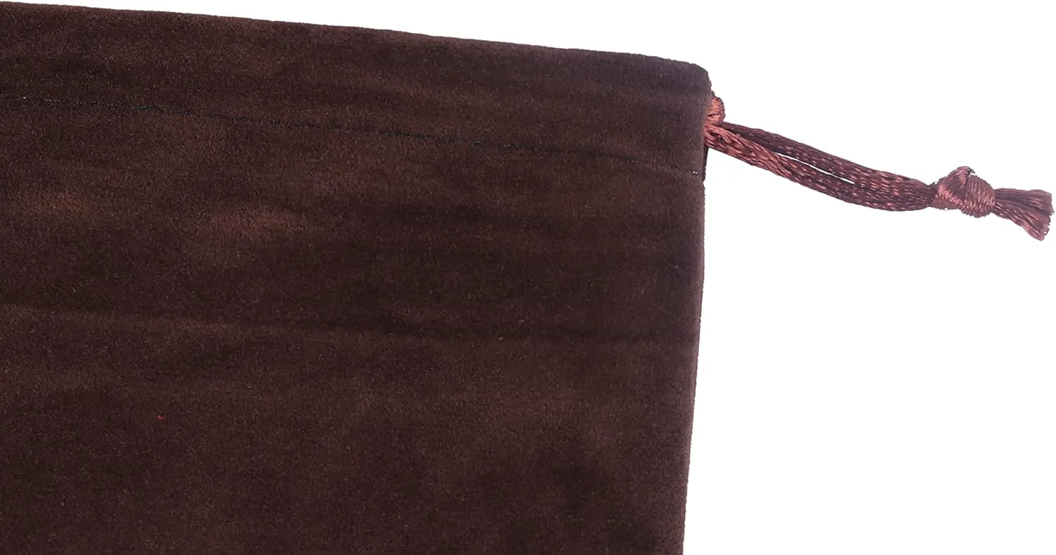 Sansam Large Velvet Gift Bags with Drawstring, 10pcs 8.0x10.0 Inch Brown Drawstring Velvet Cloth Jewelry Pouches,Tarot Rune Bags