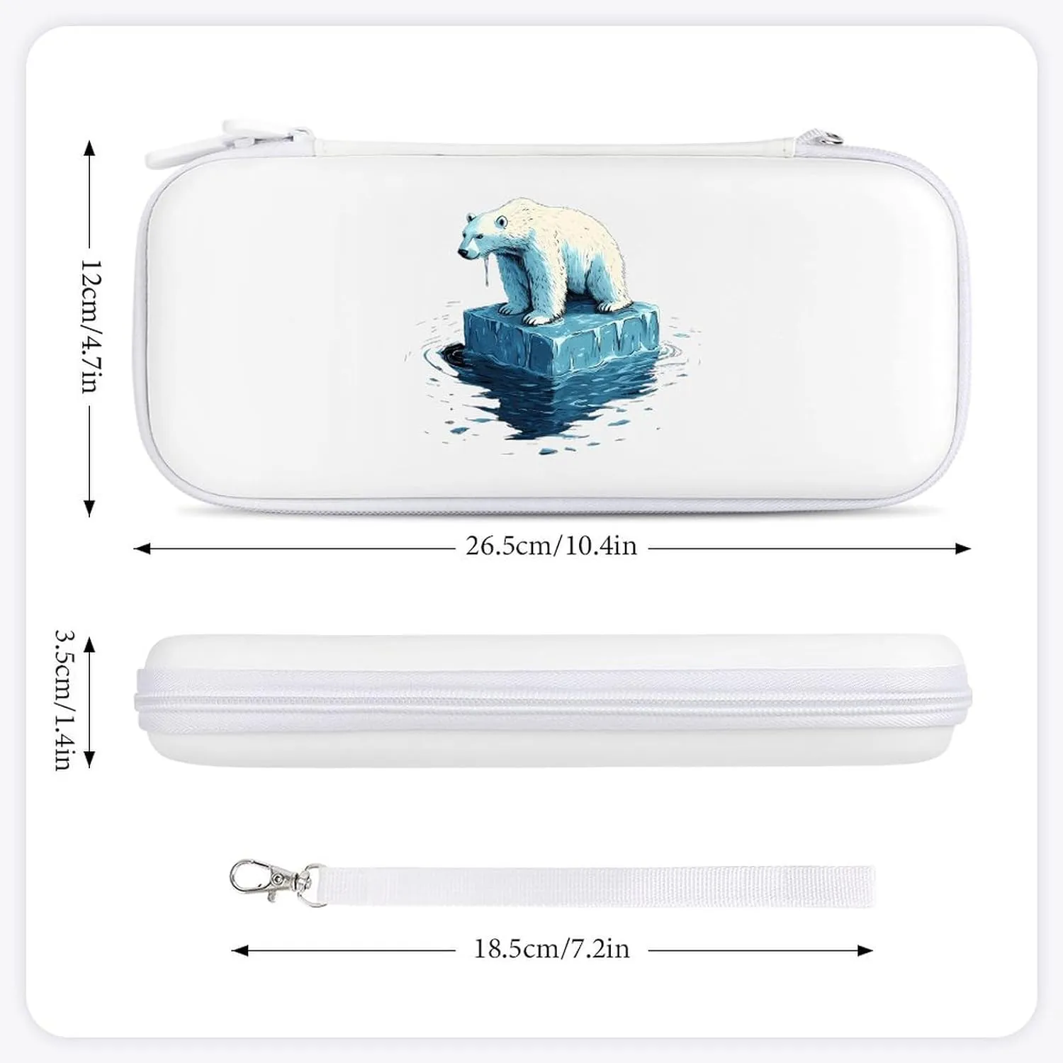 Save Bears Melting Glaciers Compatible with Switch Carrying Case Hard Travel Game Bag Pouch with 15 Games Accessories