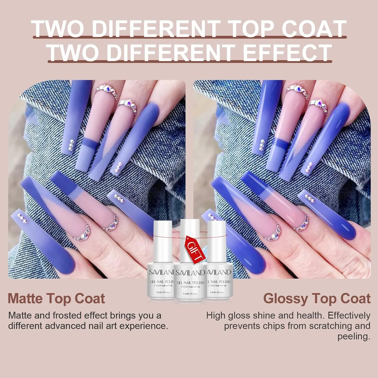 SAVILAND 33PCS Gel Nail Polish Kit – 30 Colors Gel Polish Nail Art Set with Base Glossy & Matte Top Gel Manicure Starter Kit for Home DIY Nail Salon