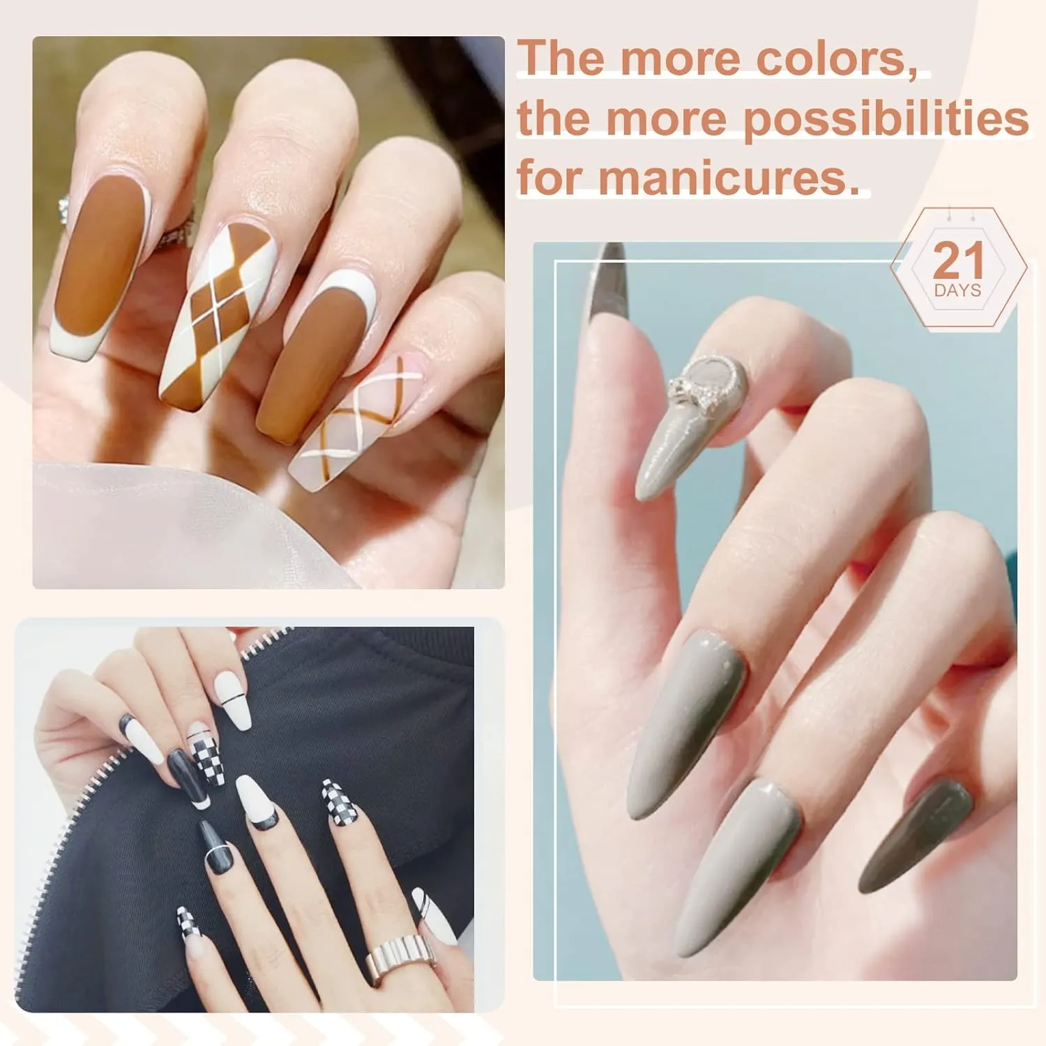 SAVILAND 33PCS Gel Nail Polish Set Classic Glitter White Soak-off U V Gel Polish with Base & Glossy Matte Top Gel French Manicure Nail Art Starter Set for Salon Home & Gifts