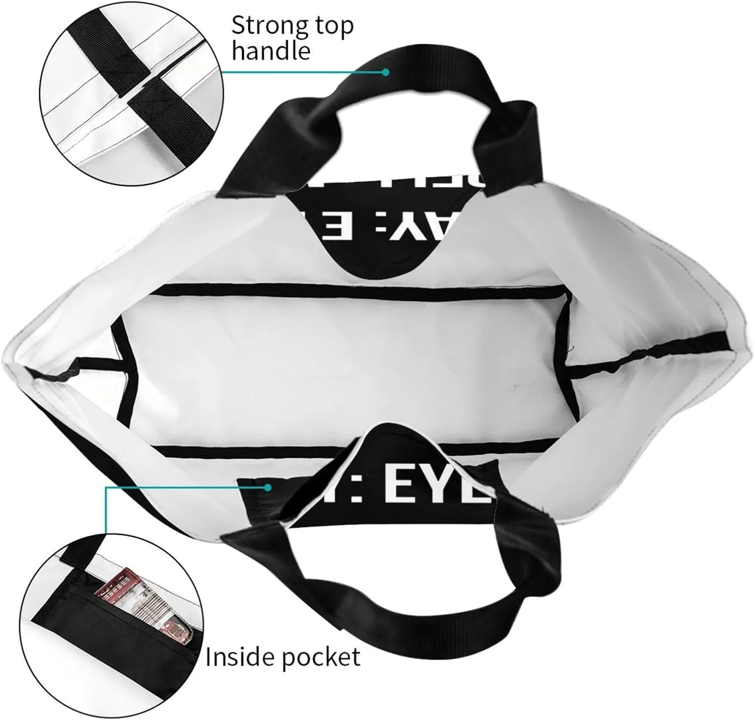 Say Eye Spell Map Say Ness Women'S Lightweight Canvas Handbag Reusable Shopping Bag