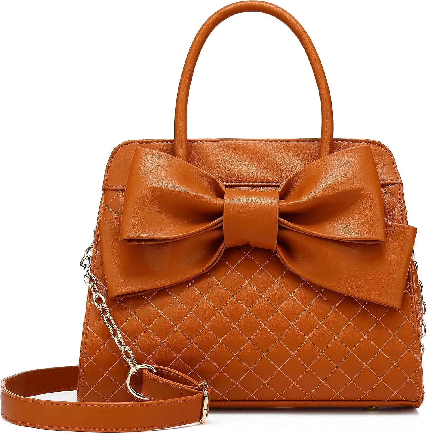 Scarleton Quilted Crossbody Bags for Women Vegan Leather Purses Small Shoulder Handbags with Chain Strap, H1048