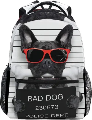 School Backpack French Bulldog Funny Lightweight Laptop Bag Travel Daypack College Bag for Women Girls