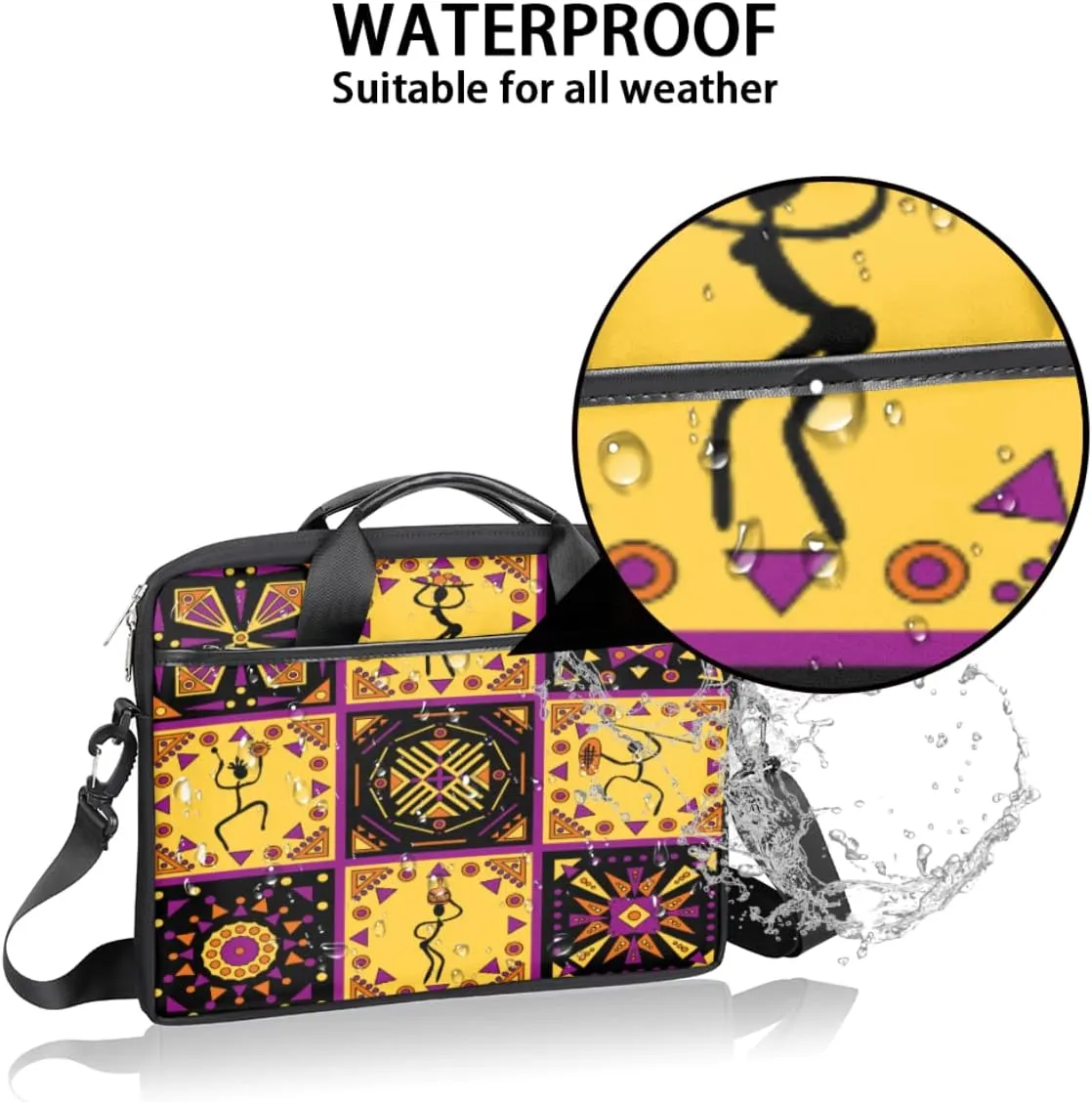 Science Lab Education Themed Laptop Shoulder Messenger Bag Waterproof Laptop Briefcase with Handle and Padded