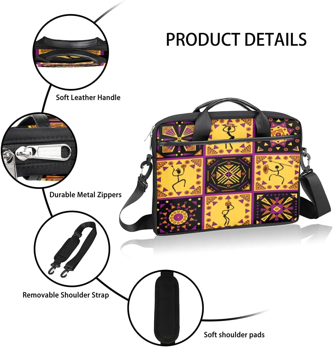 Science Lab Education Themed Laptop Shoulder Messenger Bag Waterproof Laptop Briefcase with Handle and Padded