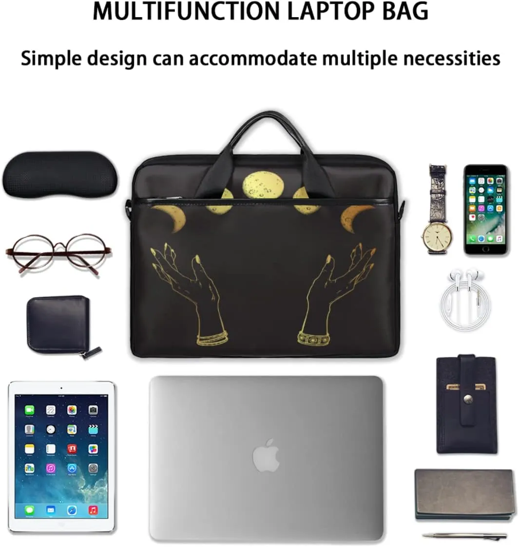 Science Lab Education Themed Laptop Shoulder Messenger Bag Waterproof Laptop Briefcase with Handle and Padded