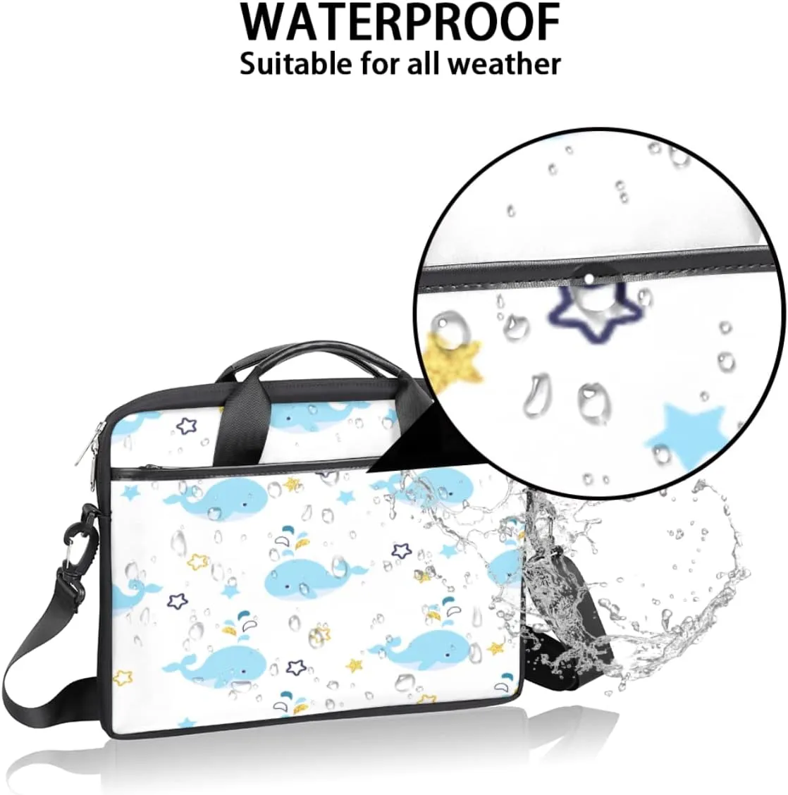 Science Lab Education Themed Laptop Shoulder Messenger Bag Waterproof Laptop Briefcase with Handle and Padded