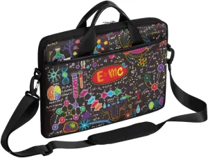 Science Lab Education Themed Laptop Shoulder Messenger Bag Waterproof Laptop Briefcase with Handle and Padded