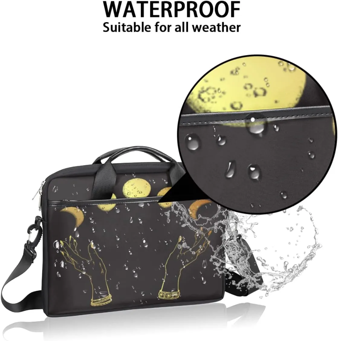 Science Lab Education Themed Laptop Shoulder Messenger Bag Waterproof Laptop Briefcase with Handle and Padded