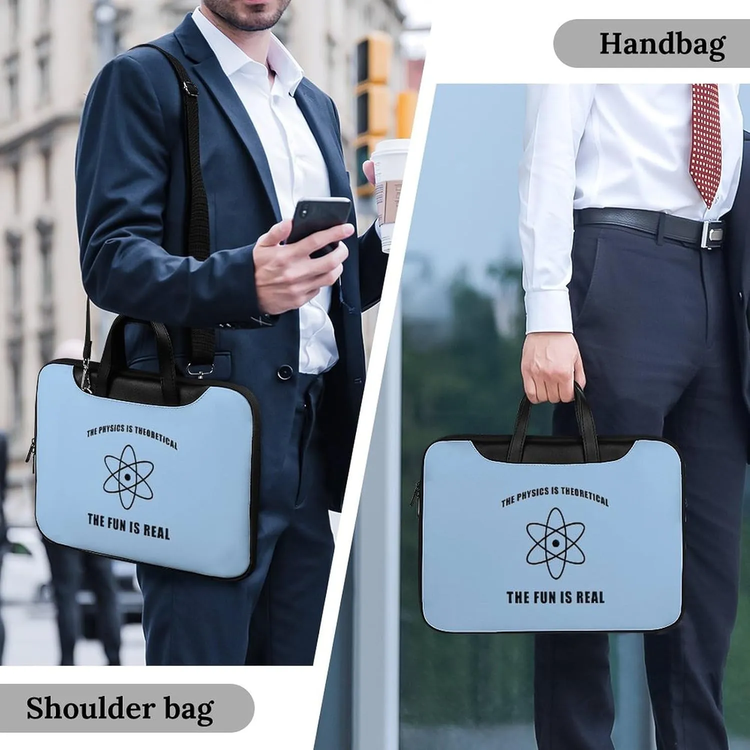 Science Physics Physicist Leather Bag Laptop Case Slim Water Resistant Computer Bags with Handle Briefcase for Work
