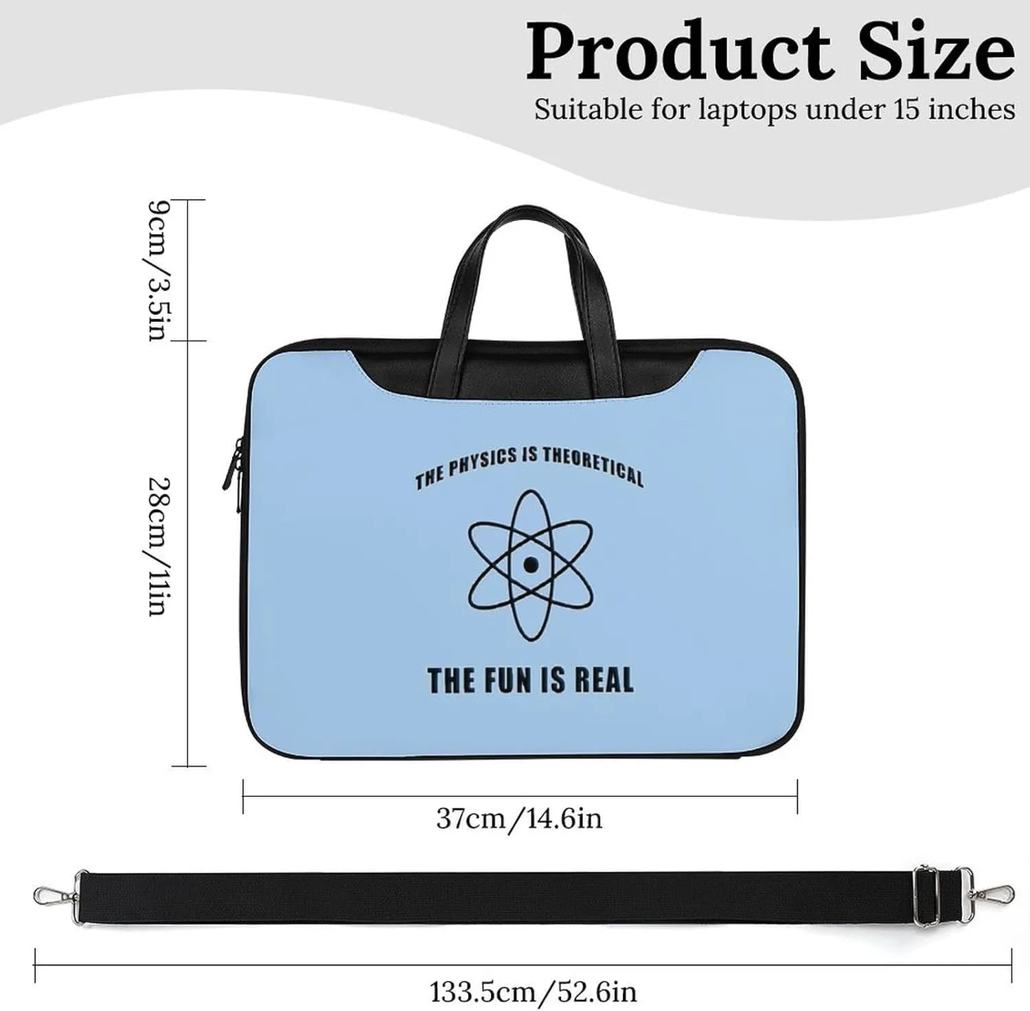 Science Physics Physicist Leather Bag Laptop Case Slim Water Resistant Computer Bags with Handle Briefcase for Work